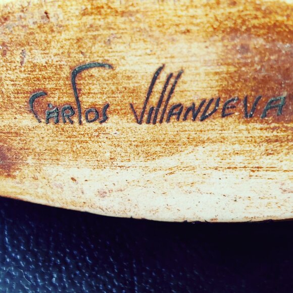 Carlos Villanueva hand painted pottery candleholder, with a figural sunburst - Picture 6 of 6